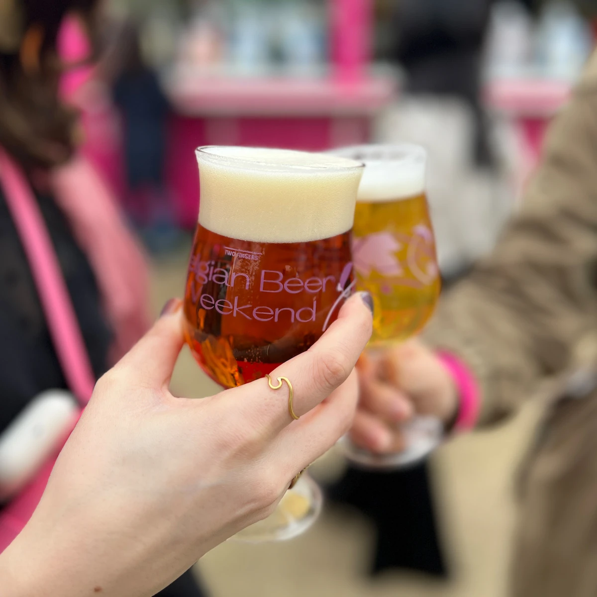 Belgian Beer Weekend outdoor festival with crowds enjoying beer